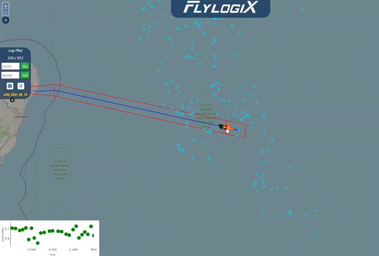 Screenshot showing Flylogix BVLOS drone navigation