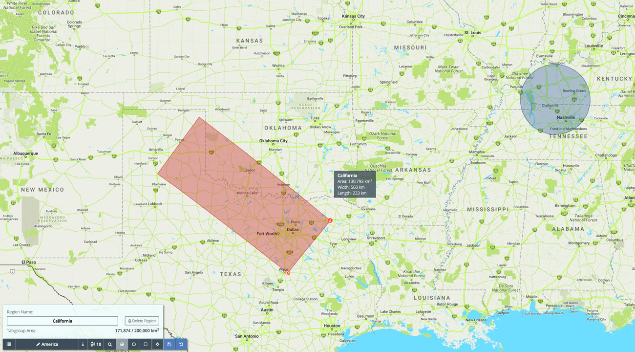 Map showing Iridium’s Push-to-talk satellite phone user experience